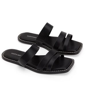 Matt & Nat Anzu Women's Vegan Flat Black Sandals